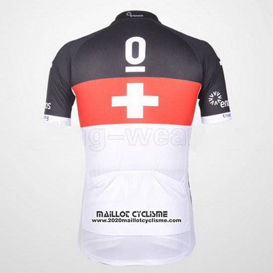 2011 Maillot Ciclismo Trek Leqpard Champion Suisse Rouge et Blanc Manches Courtes et Cuissard